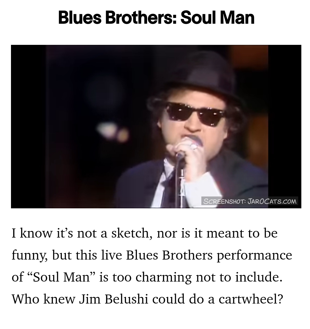 Note To Esquire: That’s John Belushi, not Jim.